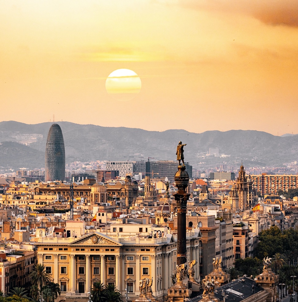 Une vue aérienne de Barcelone
